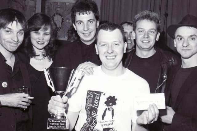 Gay Bolton with The Gift, one of the early winners of the Band of the Year competition.