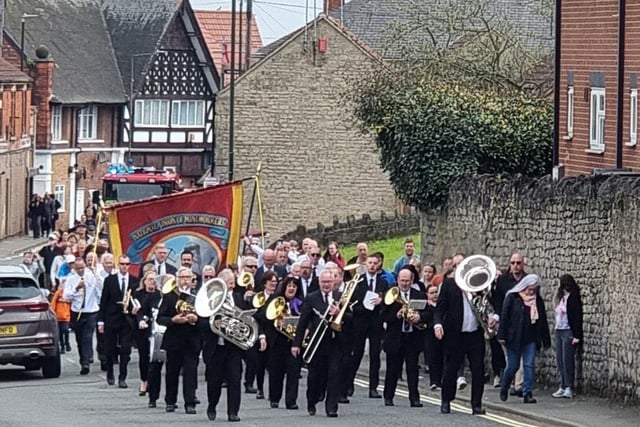 Supporters marched to Shirebrook Welfare after the unveiling.