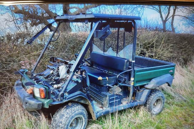 Derbyshire Rural Crime Team found an all-terrain vehicle (ATV)  in the Palterton area. The vehicle is worn down, but still in good working order and will be fit to work again.