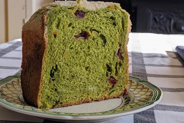 It took Miyo several months to develop the baking method which preserves the matcha's green colour.