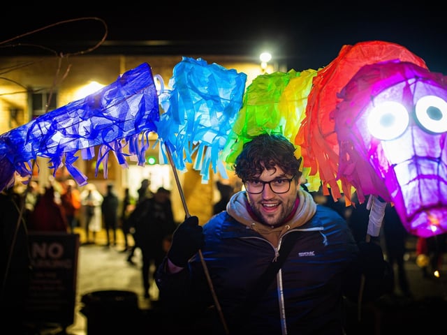 A colourful dragon shone among the lanterns (photo: Lamar Francois)