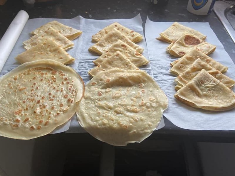 Not one perfect pancake, but 14! An excellent spread from Lisa here.