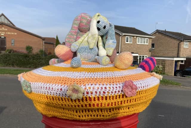 The Easter-themed post box in Chesterfield