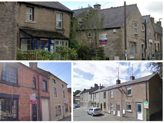 How do property prices in Bradwell, Tideswell and Ashbourne North (clockwise from top) compare to the other wards in the Derbyshire Dales?