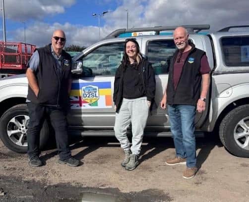 Phil Billingham, Left, With Kate Snowdon And Derbyshire County Cllr Tom Snowdon During Their Humanitarian Aid Mission To Ukraine. Courtesy Of Kate Snowdon.