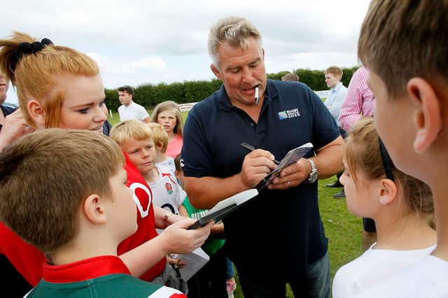 England star Jason Leonard signs autographs during his visit to West Hartlepool Rugby Club in 2015. Were you there?