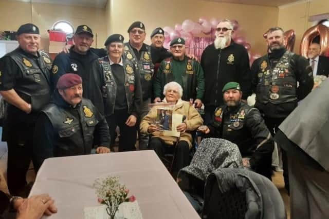Members of the British Legion Riders branch were among guests at Margaret Woods' birthday party.