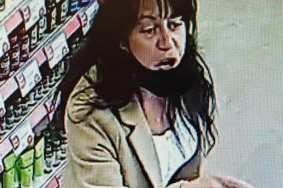 This woman is wanted by Derbyshire Constabulary after an incident at a Matlock shop.