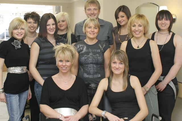 Staff at Ashes Hair Salon on Chatsworth Road, Chesterfield, in 2006.