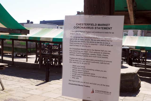 Outdoor stalls at Chesterfield Market could re-open as soon as June 1