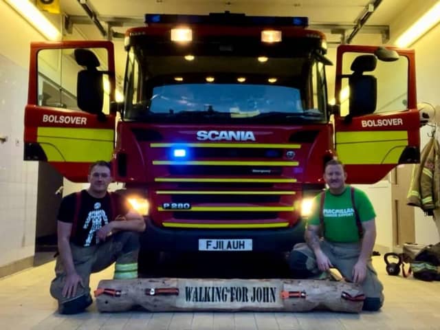 Firefighters John Barton, left, and Mark Roberts will be rising up Pen Y Fan on Easter Monday. (Photo: Contributed)