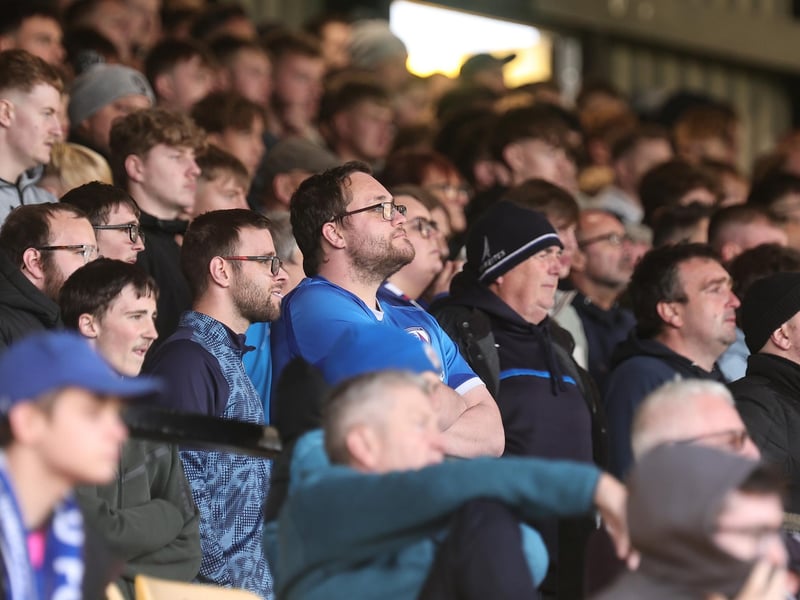Some of the near 1,500 Spireites who backed the team at Vale Park