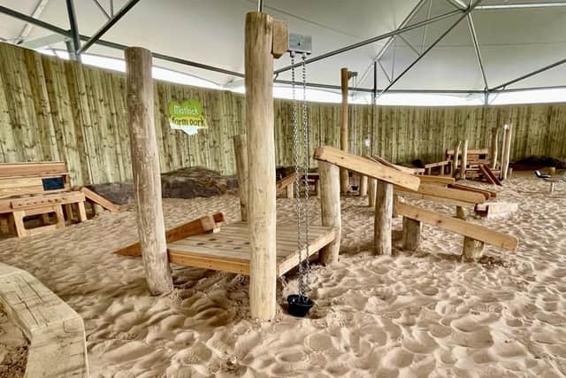 Plenty of indoor space to play in the sand.
