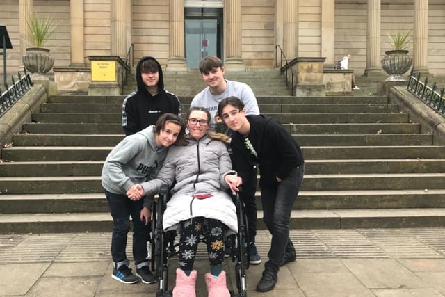 Katya's sons James, who is now 19, Harley, 15, Luka, 13 and Antonio, 11, kept their mum's spirits up by singing and playing guitar to her when she was in hospital.