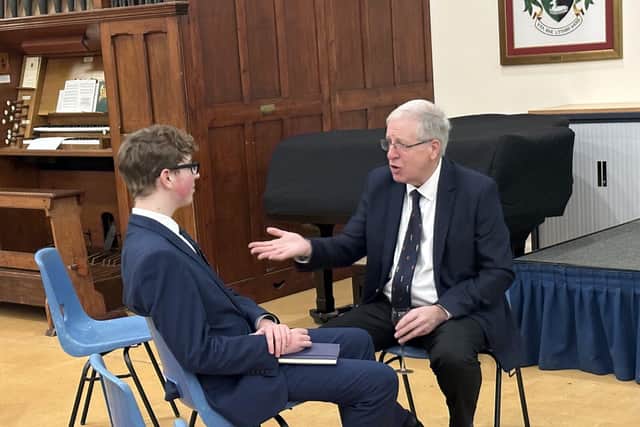 Head boy at Derby Grammar School, Matthew Jackson, interview Lord Patrick McLoughlin