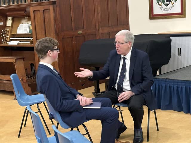 Head boy at Derby Grammar School, Matthew Jackson, interview Lord Patrick McLoughlin