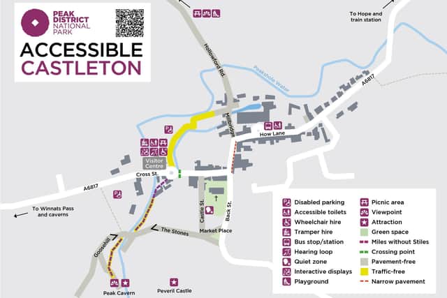 The Accessible Castleton map pinpoints the best routes and facilities for people with disabilities and other health requirements. (Photo: PDNPA)