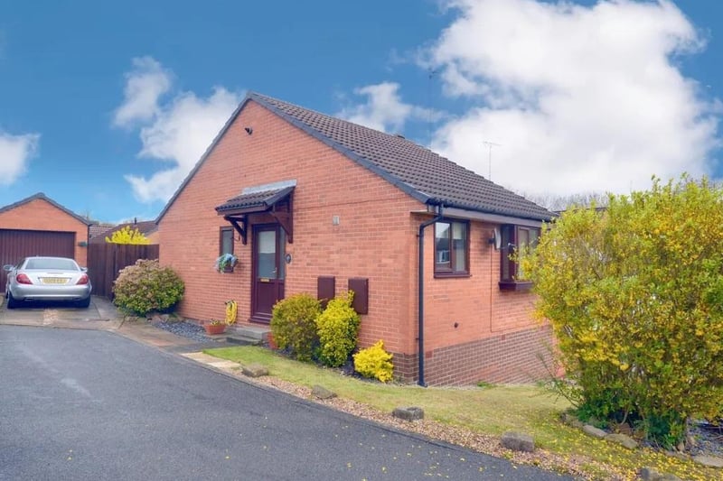 This two-bedroom bungalow, described as an "excellent retirement property which also suits first-time buyers", is on the market for a guide price of £160,000 with Hunters.