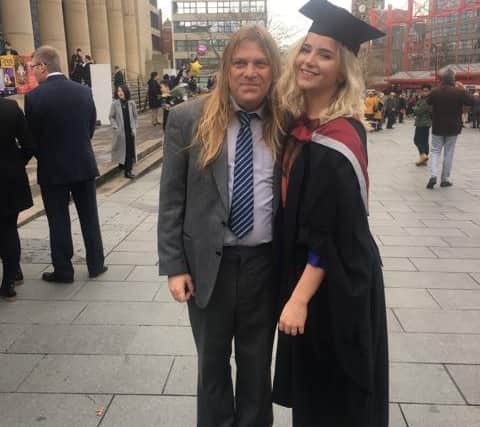 Ian Crookes pictured with his niece Lucy Squires on her graduation day.