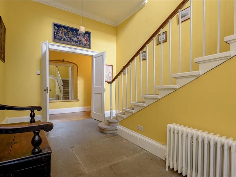 Lower floor hallway and stairs.