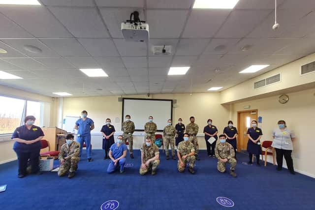 Staff at Chesterfield Royal Hospital gave their erstwhile colleagues from the armed forces a special send-off