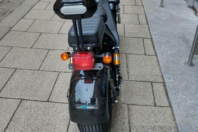 Chesterfield police seized this e-scooter after complaints in the town centre. Image: Chesterfield Town Centre SNT.
