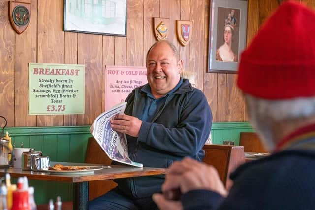 Mark Addy as Dave in The Full Monty TV series, filmed in Sheffield, which will be available to stream on Disney+ from June 14. Picture: Disney+