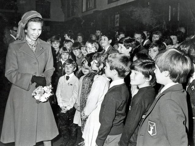 Princess Anne pictured at the Greenaway workshop in Darley Dale in 1982.