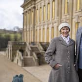 Amanda Heywood-Lonsdale and Peregrine Cavendish at Chatsworth House. Pic by Chatsworth House Trust
