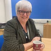 Michelle Strong with her Burnley FC mug