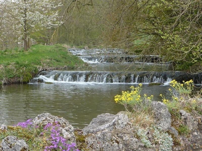 River Lathkill, which has its source at Monyash, near Bakewell, flows through the Derbyshire Dales until it joins the River Wye at Rowsley. It is unique, as the only river in the area that flows exclusively over limestone, and it provides a very relaxing walking trail. Depending on which direction you decide to walk, you could end at either the Peacock at Rowsley or The Bulls Head at Monyash.