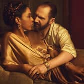 Sophie Okonedo as Cleopatra and Ralph Fiennes as Anthony. Photo by  Jason Bell.