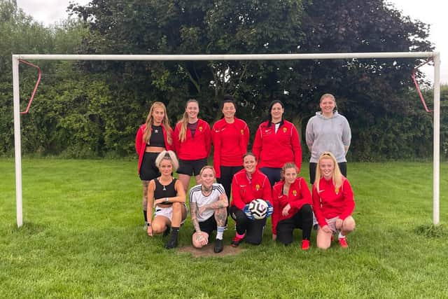 Some of the Bolsover Town FC Ladies team as they prepare for the coming season