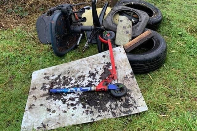 Litter picks found old tyres on their clean up of the Staveley and Lowgates area.
