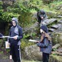Two Counties students outdoors finding orienteering clues