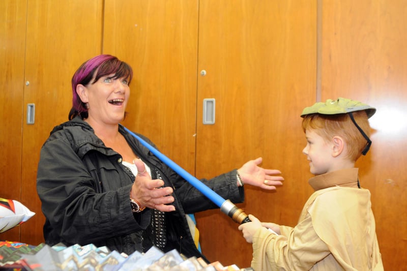 A Scifair science fiction collectors' event at South Shields museum in 2015. Patsi Campbell and son Ty Nevin, 5, were pictured.