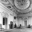 The entrance hall at Sutton Scarsdale Hall in 1919