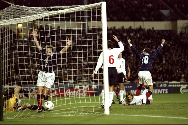Not so much a cliffhanger, but the Don Hutchison goal pulled back the aggregate score in the Euro 2000 play-off at Wembley to give hope but eventually it just didn't fall for  Christian Dailly's close range header late on