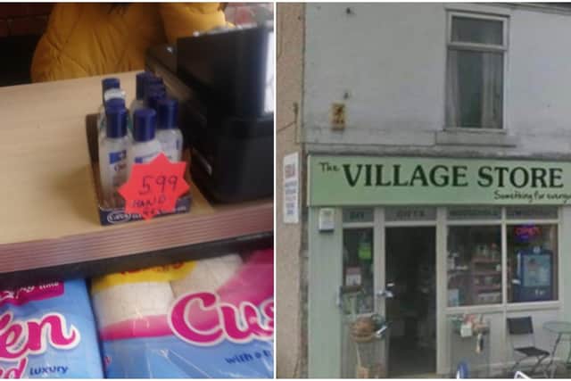 Hand sanitiser was spotted being sold at the counter for £10.99.