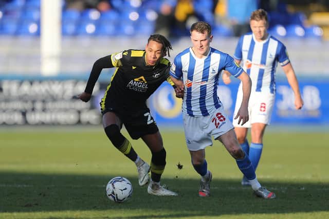 Hartlepool United travel to Harrogate Town while midfielder Bryn Morris has missed the last two games through injury. (Credit: Mark Fletcher | MI News)