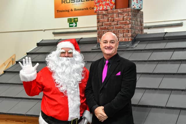 Santa with Andrew Hayward, MD at Russell Roof Tiles 