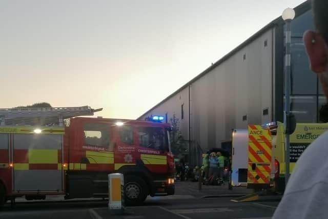 Emergency services attend the incident at Whittington Moor