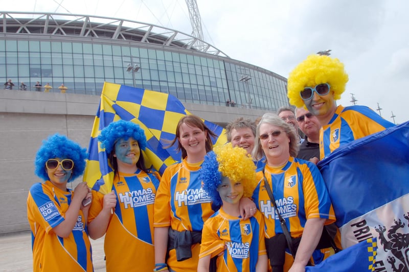 Excited Stags fans arrive at Wembley