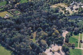 An aerial view of the former Elvaston Castle caravan site.