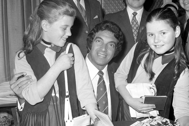 It's 1970 and singer Frankie Vaughan signed his autograph for two young admirers in the Seaburn Hotel.