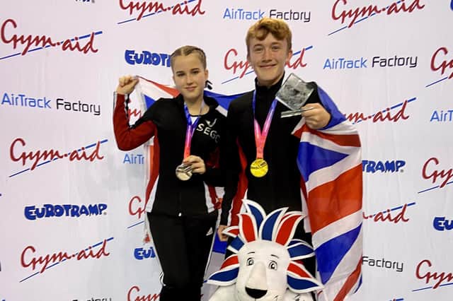 Rachel Shields and Ollie Tucker with their medals.