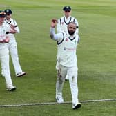 Muhammad Zaroob leads off the Chesterfield team following his outstanding bowling performance.