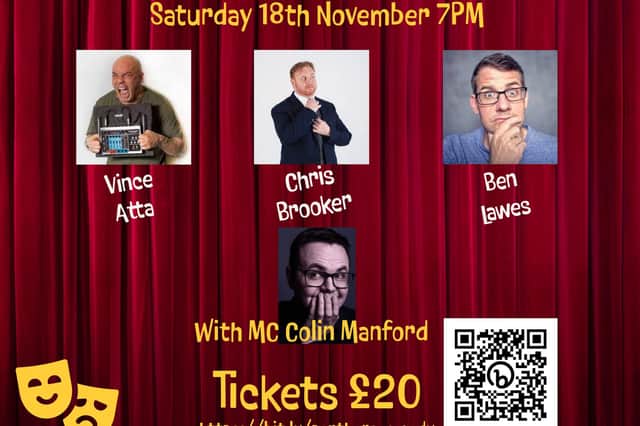 The line up for the comedy night in Chesterfield