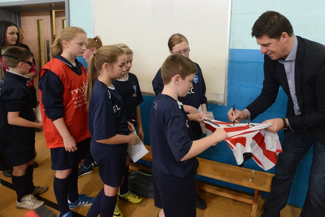 Former Sunderland footballer Niall Quinn was signing autographs for pupils at Wellfield Community School in Wingate in 2014. Were you in the queue?