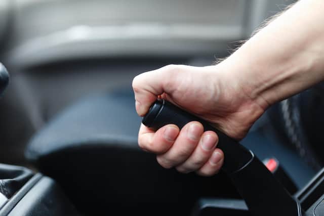 A furious Derbyshire motorist used a handbrake which came off in his hand to strike another man to the head during a row in a covid vaccination centre, a court heard.